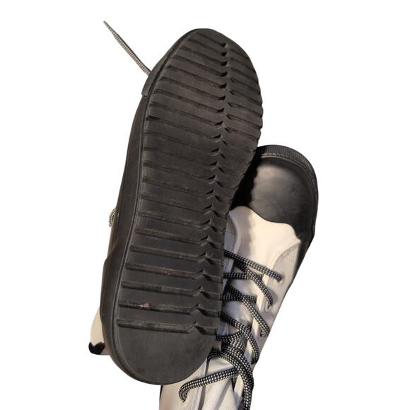 Hunter Dipped Canvas High-Top Sneakers White/Black Size M5/W7 Unisex - Picture 4 of 5